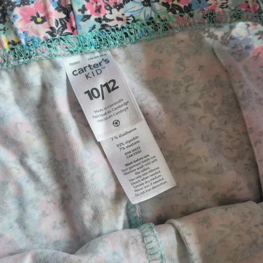 Justice Girls Leggings Lot of 6 Size 12 Tie Dye Floral Butterfly Black Gray Blue